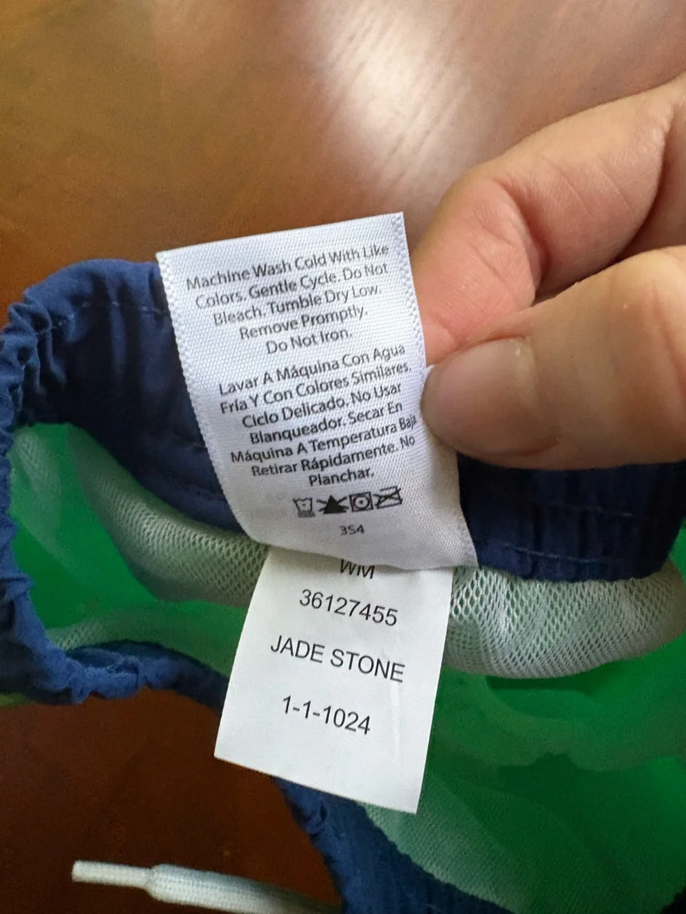 NWOT wonder nation Green Swim Shorts with Navy Waistband boys size 12 TR10